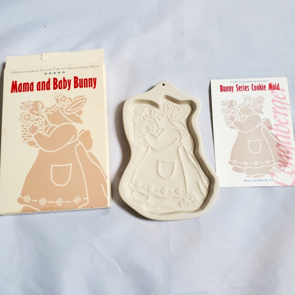 Longaberger Easter Mama and Baby Bunny Cookie Mold